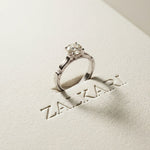 1 CT Round Vintage Shank Lab Grown Diamond Engagement Ring White
