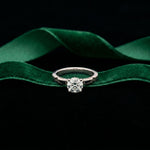 1 CT Round Vintage Shank Lab Grown Diamond Engagement Ring White
