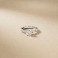 1 CT Round Vintage Shank Lab Grown Diamond Engagement Ring White
