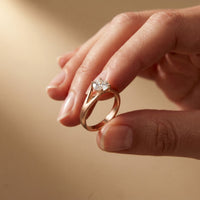 1 CT Round Cut Lab Grown Diamond Ivory Crown Ring Rose Gold