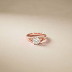1 CT Round Cut Lab Grown Diamond Ivory Crown Ring Rose Gold