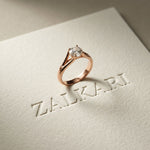 1 CT Round Cut Lab Grown Diamond Ivory Crown Ring Rose Gold