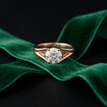 1 CT Round Cut Lab Grown Diamond Ivory Crown Ring Rose Gold