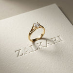 1 CT Round Cut Lab Grown Diamond Ivory Crown Ring Gold