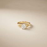 1 CT Round Cut Lab Grown Diamond Ivory Crown Ring Gold