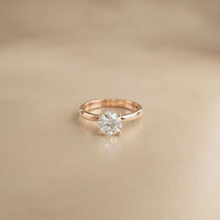 1 CT Round Lab Grown Diamond Tulip Solitaire Anniversary Ring For Her Rose Gold