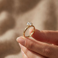 1 CT Round Lab Grown Diamond Tulip Solitaire Anniversary Ring For Her Gold