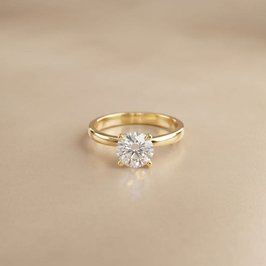 1 CT Round Lab Grown Diamond Tulip Solitaire Anniversary Ring For Her