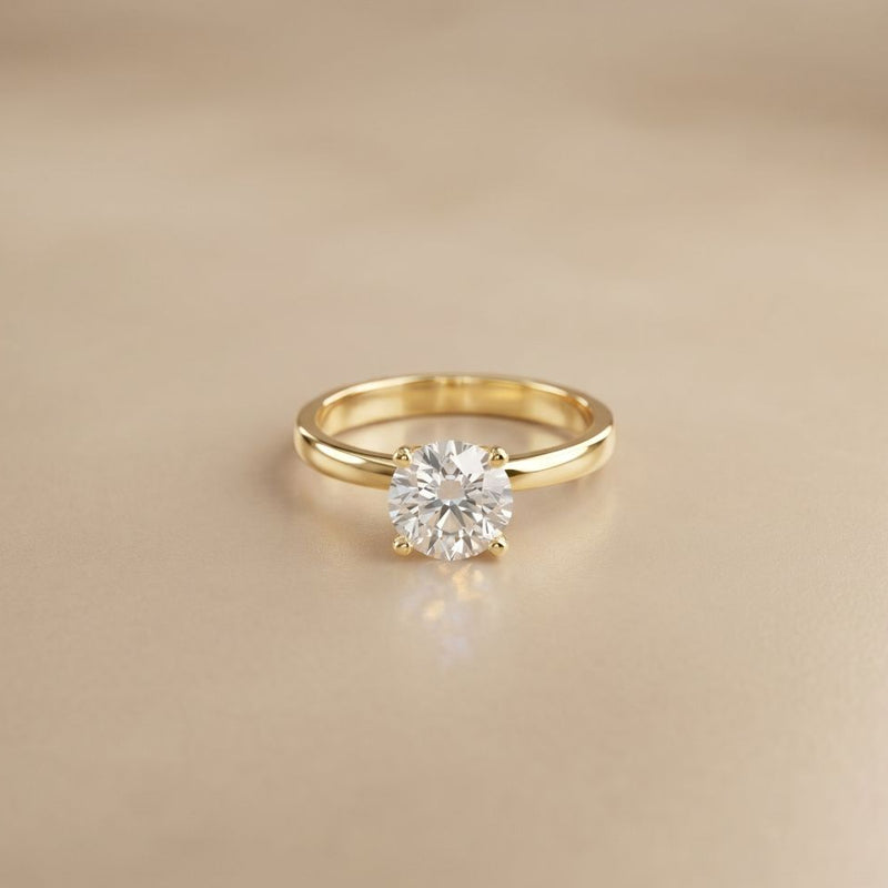 1 CT Round Lab Grown Diamond Tulip Solitaire Anniversary Ring For Her Gold
