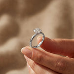 1 CT Round Lab Grown Diamond Tulip Solitaire Anniversary Ring For Her White