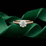 1 CT Round Lab Grown Diamond Twisted Whisper Birthday Gift Ring Rose Gold