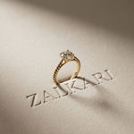 1 CT Round Lab Grown Diamond Twisted Whisper Birthday Gift Ring Gold