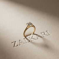 1 CT Round Lab Grown Diamond Twisted Whisper Birthday Gift Ring Gold