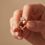 1 CT Round Lab Grown Diamond Twisted Whisper Birthday Gift Ring Gold