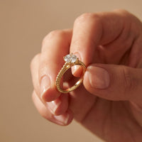 1 CT Round Lab Grown Diamond Twisted Whisper Birthday Gift Ring Gold