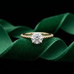 1 CT Round Lab Grown Diamond Twisted Whisper Birthday Gift Ring Gold