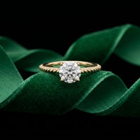 1 CT Round Lab Grown Diamond Twisted Whisper Birthday Gift Ring Gold