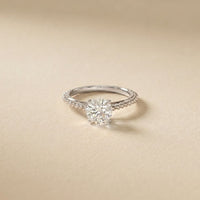 1 CT Round Lab Grown Diamond Twisted Whisper Birthday Gift Ring White