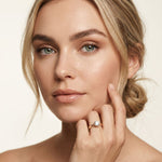 1 CT Round Lab Grown Diamond Faceted Edge Ring Rose Gold