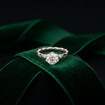 1 CT Round Lab Grown Diamond Faceted Edge Ring White