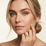 1 CT Round Lab Grown Diamond Faceted Edge Ring White