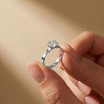 1 CT Round Lab Grown Diamond Faceted Edge Ring White