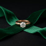 1 CT Round Lab Grown Diamond Celestial Carved Ring Rose Gold
