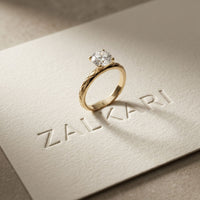 1 CT Round Lab Grown Diamond Celestial Carved Ring Gold