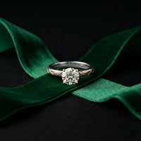 1 CT Round Lab Grown Diamond Celestial Carved Ring White