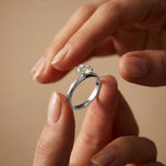 1 CT Round Lab Grown Diamond Celestial Carved Ring White