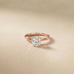 1 CT Round Lab Grown Diamond Classic Crown Ring Rose Gold