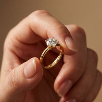 1 CT Round Lab Grown Diamond Classic Crown Ring Gold