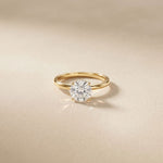 1 CT Round Lab Grown Diamond Classic Crown Ring Gold