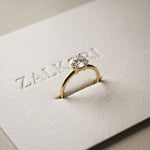 1 CT Round Lab Grown Diamond Classic Crown Ring Gold