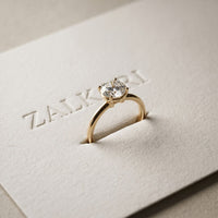 1 CT Round Lab Grown Diamond Classic Crown Ring Gold