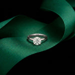 1 CT Round Lab Grown Diamond Classic Crown Ring White