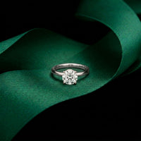 1 CT Round Lab Grown Diamond Classic Crown Ring White