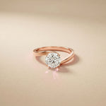 1 CT Round Lab Grown Diamond Infinity Flow Engagement Ring For Women Rose Gold