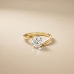 1 CT Round Lab Grown Diamond Infinity Flow Engagement Ring For Women Gold
