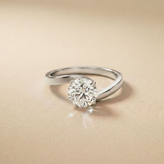 1 CT Round Lab Grown Diamond Infinity Flow Engagement Ring For Women
