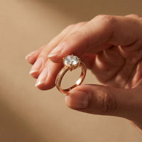2 CT Round Lab Grown Diamond Regal Split Band Ring Rose Gold