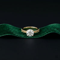 2 CT Round Lab Grown Diamond Regal Split Band Ring Gold