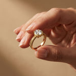 2 CT Round Lab Grown Diamond Regal Split Band Ring Gold