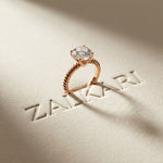 2.80CT Round Lab Grown Diamond Rope Luxe Solitaire Ring For Women Rose Gold