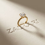 2.80CT Round Lab Grown Diamond Rope Luxe Solitaire Ring For Women Gold