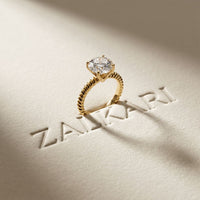 2.80CT Round Lab Grown Diamond Rope Luxe Solitaire Ring For Women Gold