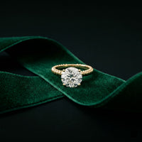 2.80CT Round Lab Grown Diamond Rope Luxe Solitaire Ring For Women Gold