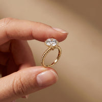 2.80CT Round Lab Grown Diamond Rope Luxe Solitaire Ring For Women Gold