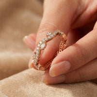 0.70CT Bound By Love Lab Grown Diamond Wedding Band Rose Gold