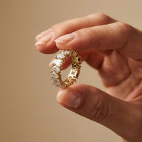 4.20CT Eternal Vows Mixed-Cut Lab Grown Diamond Wedding Band Gold